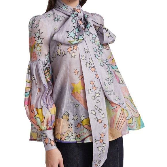 NWT Zimmermann Concert Tie Neck Blouse AU0P - Picture 3 of 15